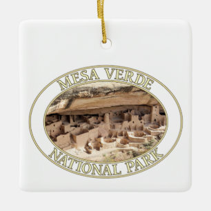 Cliff Palace at Mesa Verde National Park in CO Keramikornament