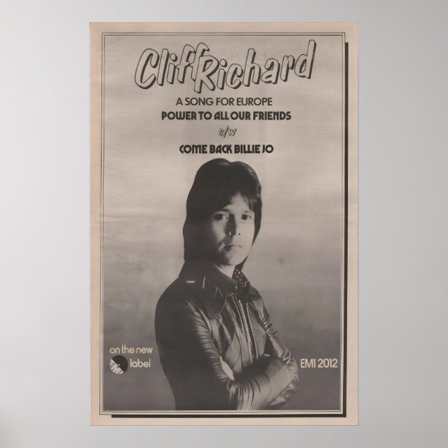 CLIFF RICHARD - 1972 Poster original NME - Power (Vorne)