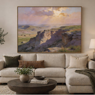 Cliff Vista Landschaft - Kunst im Pastellmalstil Poster