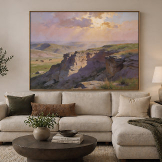 Cliff Vista Landschaft - Kunst im Pastellmalstil Poster