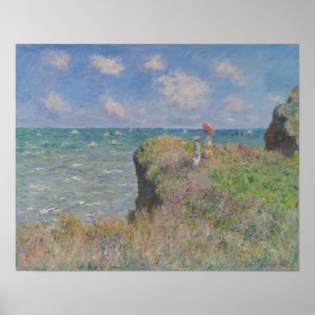 Cliff Walk at Pourville by Monet Fine Art Print Poster (Vorne)