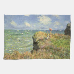 Cliff Walk in Pourville von Claude Monet Geschirrtuch