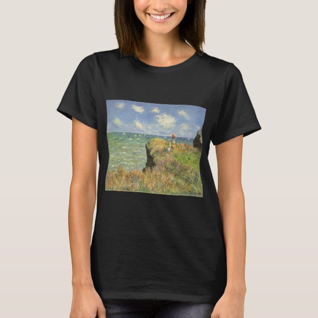 Cliff Walk in Pourville von Claude Monet T-Shirt (Vorderseite)