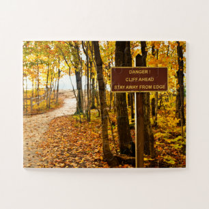 Cliff Warning Sign U P Michigan Fotografie