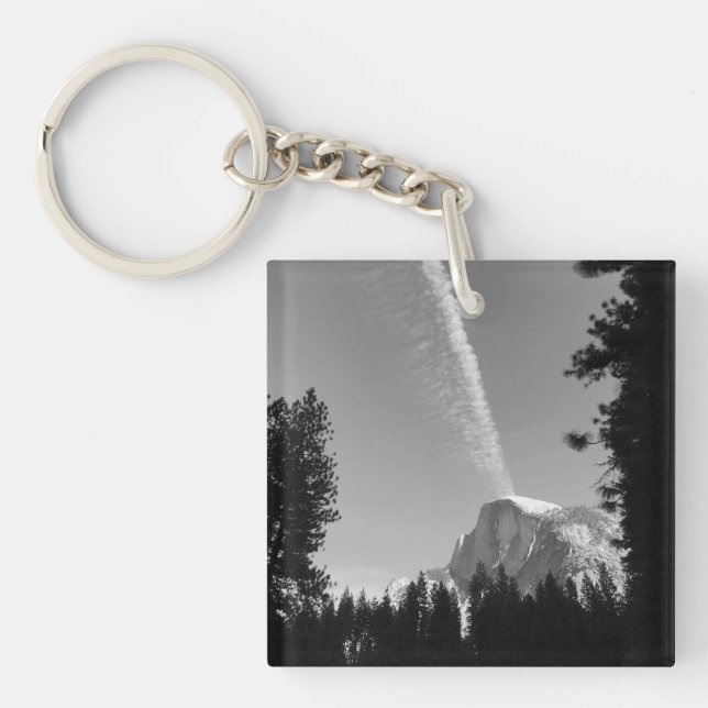 Cliffing Cloud Yosemite Sky Black and White Foto Schlüsselanhänger (Vorderseite)