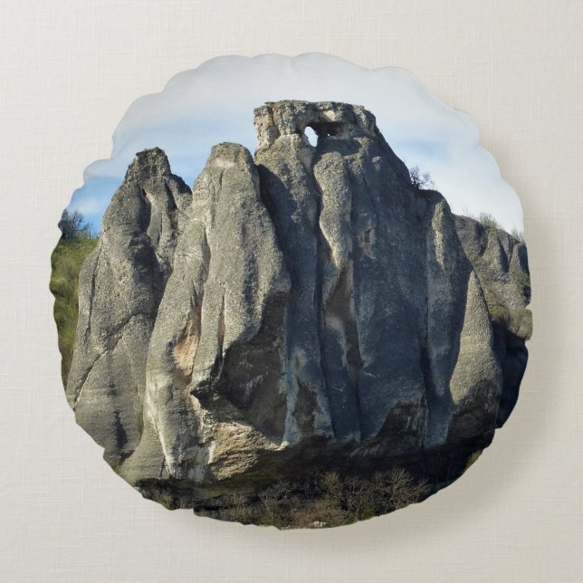 Cliffs Landscape Fotokissen Rundes Kissen (Vorderseite)