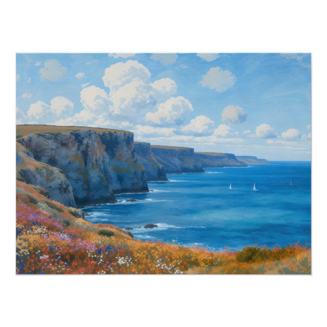 "Cliffs of Endless Horizon" - Eine walisische Seas Poster (Vorderseite)