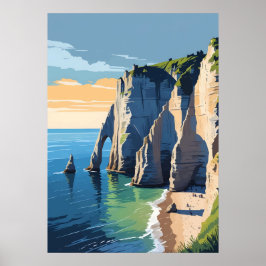 Cliffs of Étretat Art Poster