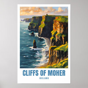 Cliffs of Moher Illustration Travel Poster