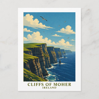 Cliffs of Moher Irland County Clare Retro Reise Postkarte