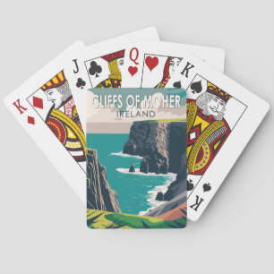 Cliffs of Moher Irland Reise Kunst Vintage Spielkarten
