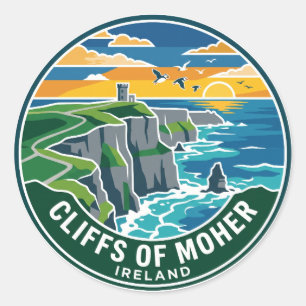 Cliffs of Moher Irland Runder Aufkleber