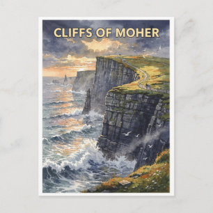 Cliffs of Moher Irland Vintage Postkarte
