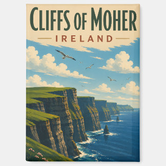 Cliffs of Moher Irland Vintage Reise Irische Küste Magnet