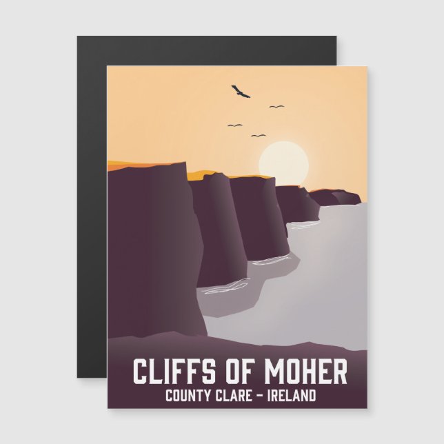 Cliffs of Moher Landkreis Clare, Irland. Magnetkarte (Vorne/Hinten)