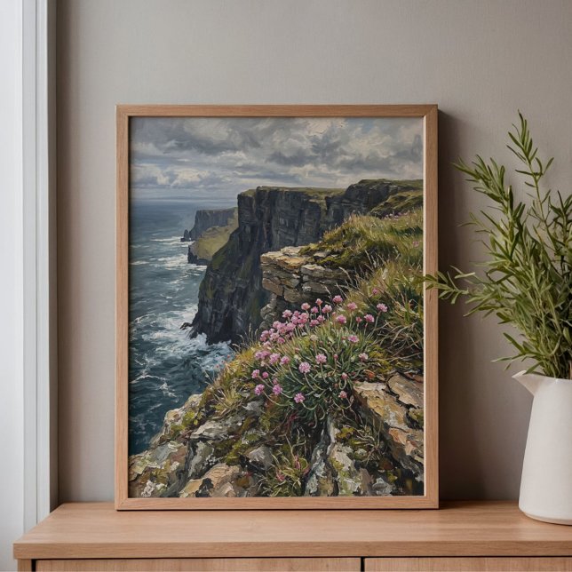 Cliffs of Moher Meerflieder Thrift Kunst Leinwanddruck (Von Creator hochgeladen)