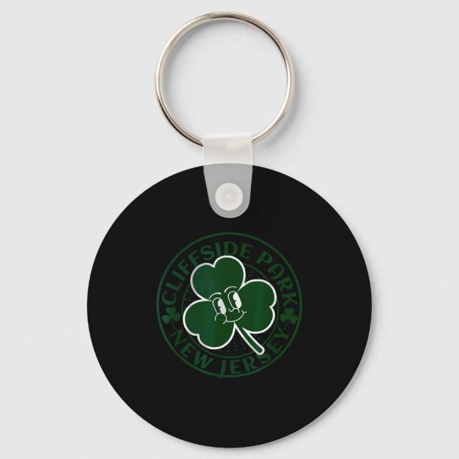 Cliffside Park New Jersey Irish Shamrock Nj Retro  Schlüsselanhänger (Vorderseite)