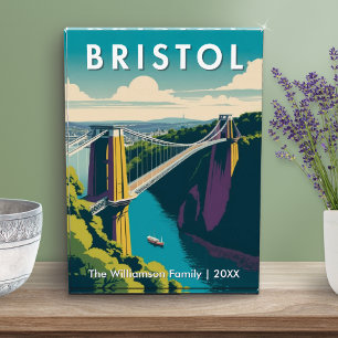 Clifton Hängebrücke Bristol UK Retro Maßanfertigun Fotoblock