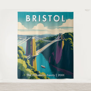 Clifton Suspension Bridge Retro Bristol Wand Wandteppich