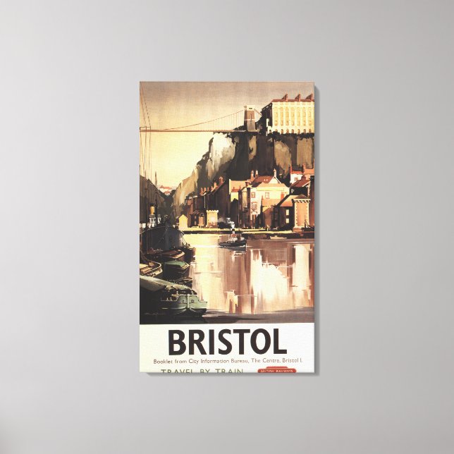 Clifton Suspension Bridge und Boote Leinwanddruck (Vorderseite)