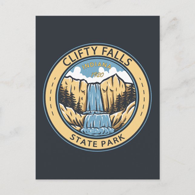 Clifty Falls Staat Park Indiana Abzeichen Postkarte (Vorderseite)