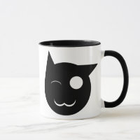 Cligner de l'oeil la tasse de chat noir