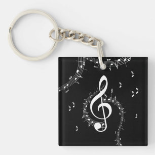Climacic G Clef Musique blanche sur le noir