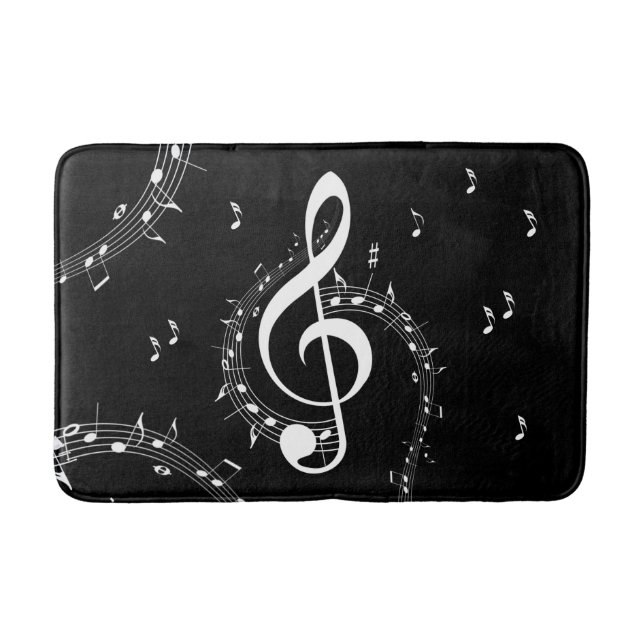 Climactic G Clef Music Black Badematte (Vorderseite)