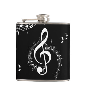 Climactic G Clef Music Black Flachmann