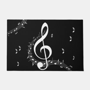 Climactic G Clef Music Black Fußmatte