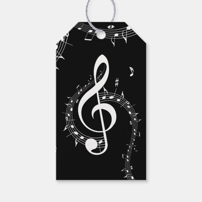 Climactic G Clef Music Black Geschenkanhänger (Vorderseite)