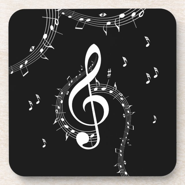 Climactic G Clef Music Black Getränkeuntersetzer (Vorderseite)