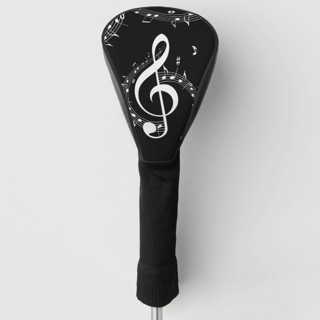 Climactic G Clef Music Black Golf Headcover (Vorderseite)
