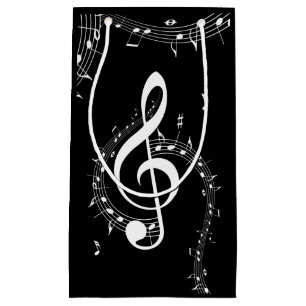 Climactic G Clef Music Black Kleine Geschenktüte