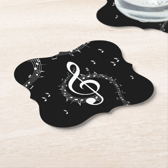Climactic G Clef Music Black Untersetzer (angewinkelt)