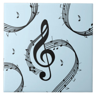 Climactic G Clef Music Blue Fliese