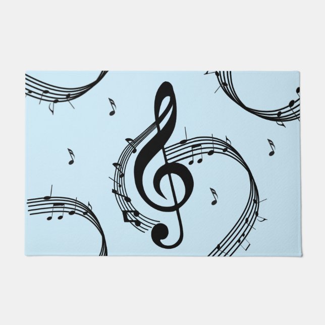 Climactic G Clef Music Blue Fußmatte (Vorderseite)