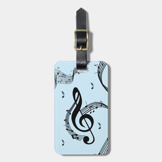Climactic G Clef Music Blue Gepäckanhänger (Vorderseite vertikal)