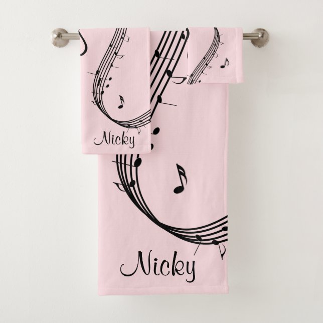 Climactic G Clef Music Pink Badhandtuch Set (Insitu)