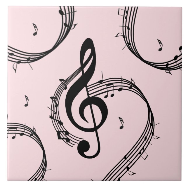 Climactic G Clef Music Pink Fliese (Vorderseite)