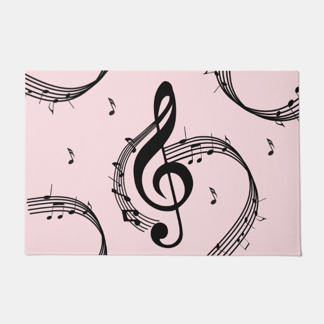 Climactic G Clef Music Pink Fußmatte (Vorderseite)