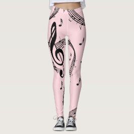 Climactic G Clef Music Pink Leggings