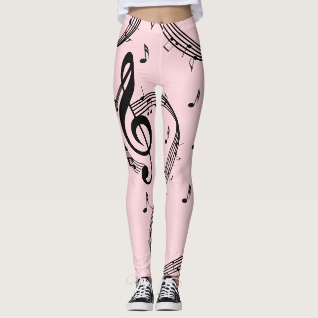 Climactic G Clef Music Pink Leggings (Vorderseite)