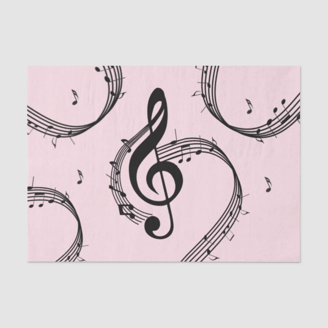 Climactic G Clef Music Pink Seidenpapier (Vorderseite)
