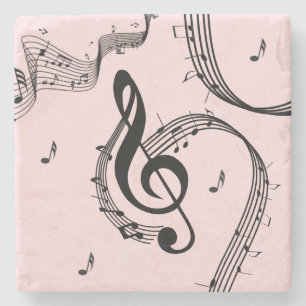 Climactic G Clef Music Pink Steinuntersetzer