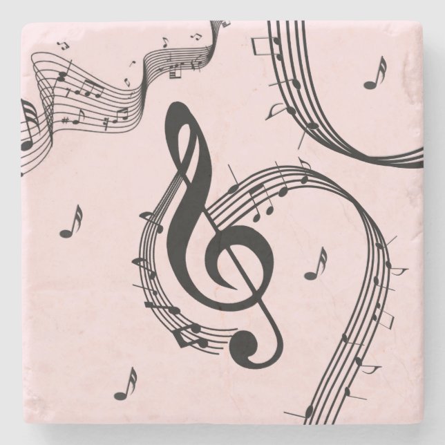 Climactic G Clef Music Pink Steinuntersetzer (Vorderseite)