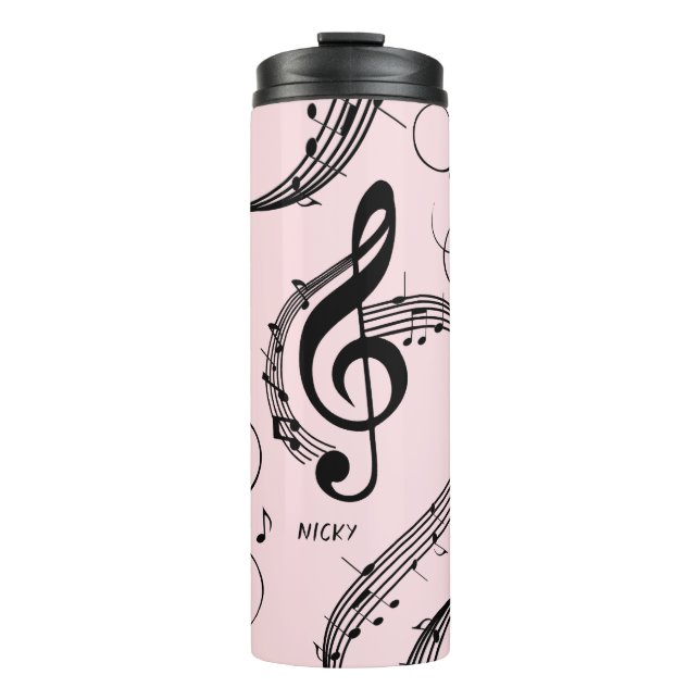 Climactic G Clef Music Pink Thermosbecher (Vorderseite)