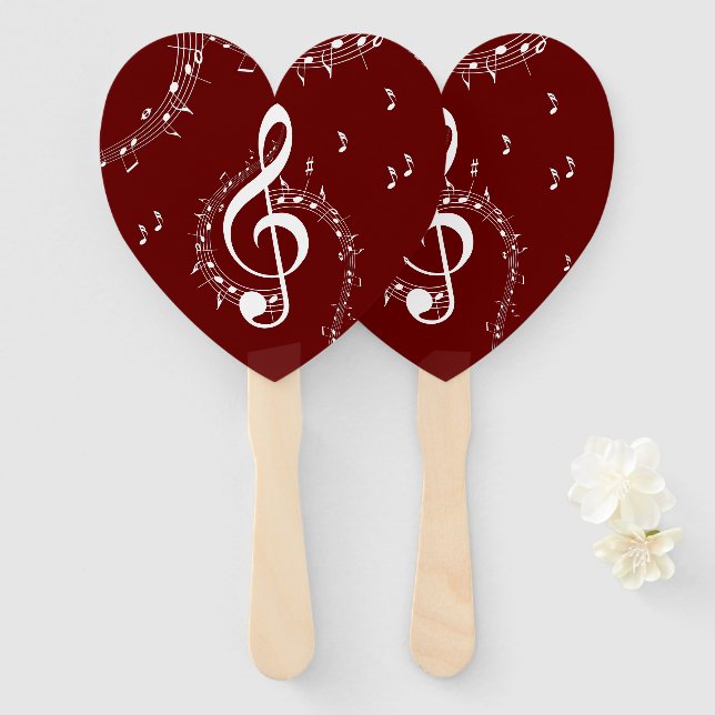 Climactic G Clef Music Red Fächer (Vorne und Hinten)