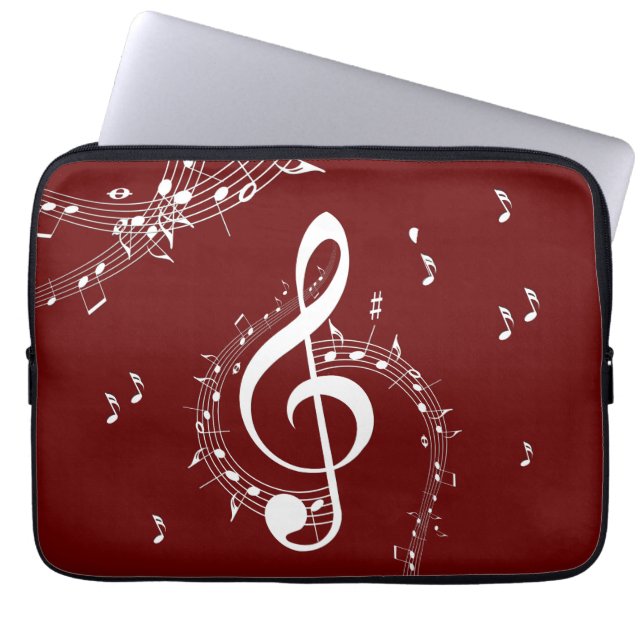 Climactic G Clef Music Red Laptopschutzhülle (Vorderseite)