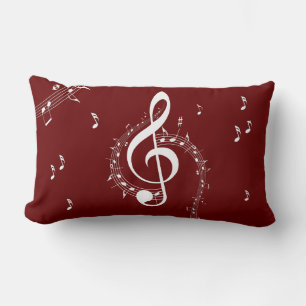 Climactic G Clef Music Red Lendenkissen